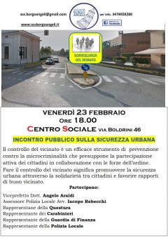 Incontro pubblico sulla Sicurezza Urbana