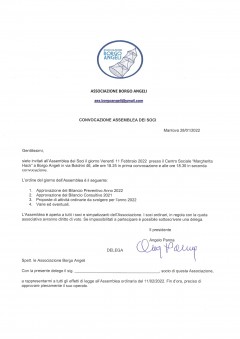 Convocazione Assemblea soci