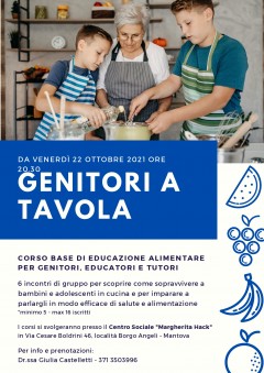 Laboratori di propedeutica alla nutrizione per bambini ed un corso per adulti.