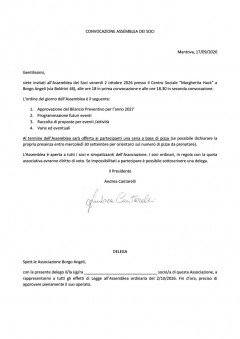Convocazione assemblea dei soci